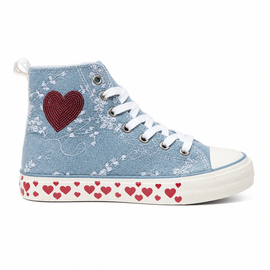 Krüger Madl Women’s High-Top Denim Trachten Sneaker EU Size: 42
